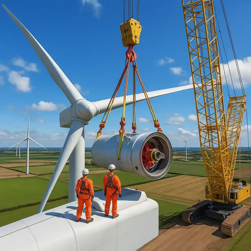 Major component exchange on a wind turbine